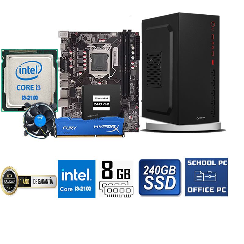 COMPUTADORA DE ESCRITORIO CORE I3 2100  8GB RAM 240  GB SSD