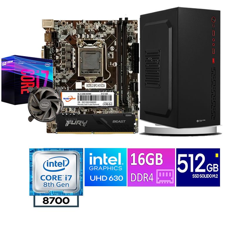COMPUTADORA DE ESCRITORIO  CORE I7 8700  16GB RAM 512  GB SSD M2