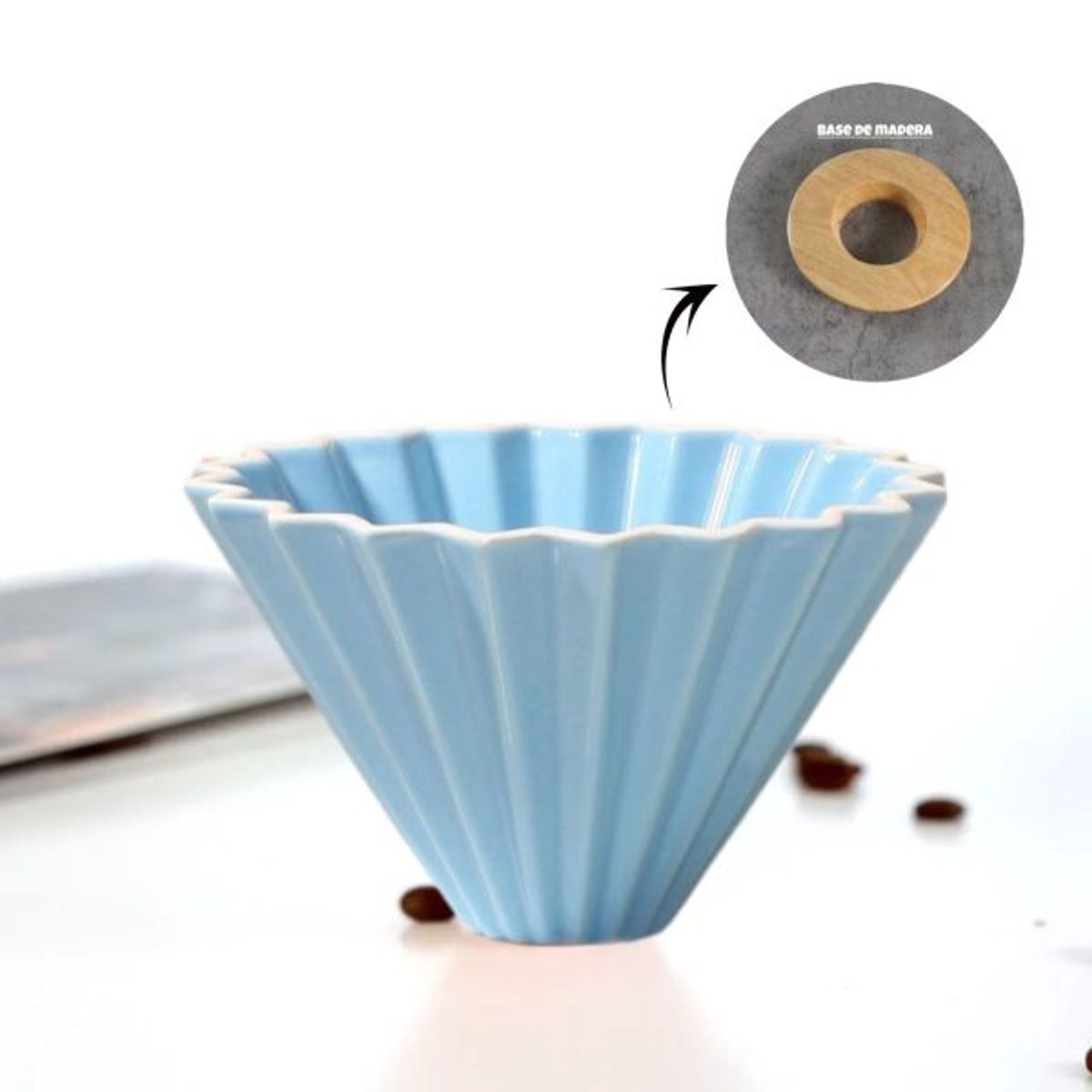 GENERICO - Dripper Modelo Origami Celeste + 50 Filtros