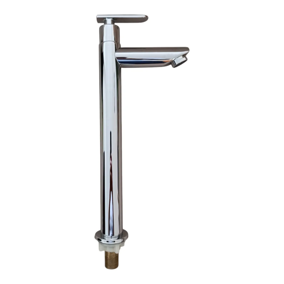 APACHE - Grifo Caño Alto 30cm para Ovalin o Bowl Pico Recto Acero Cromado