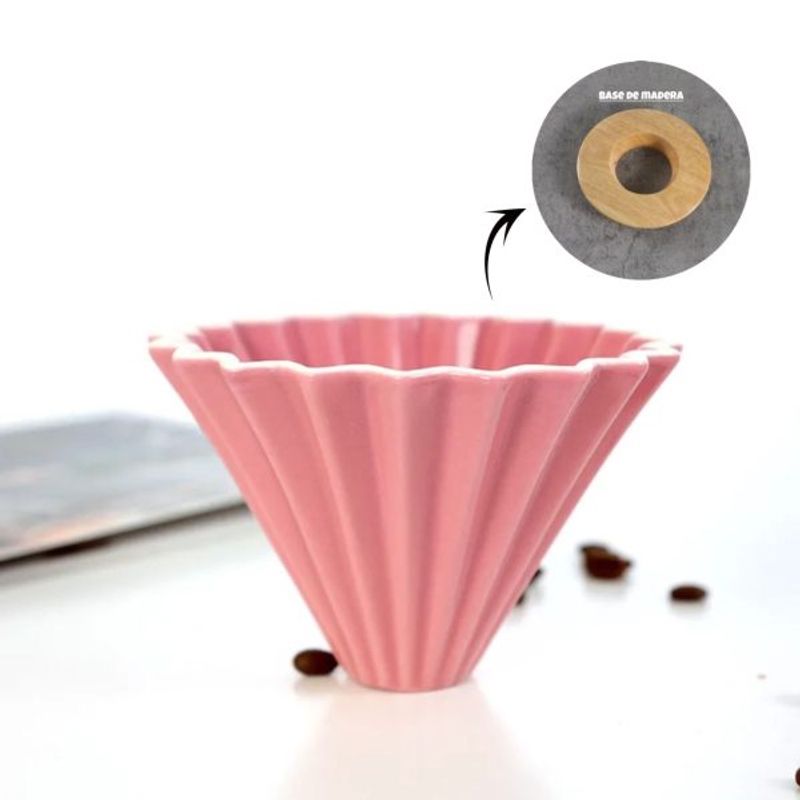 GENERICO - Dripper Modelo Origami Rosa + 50 Filtros
