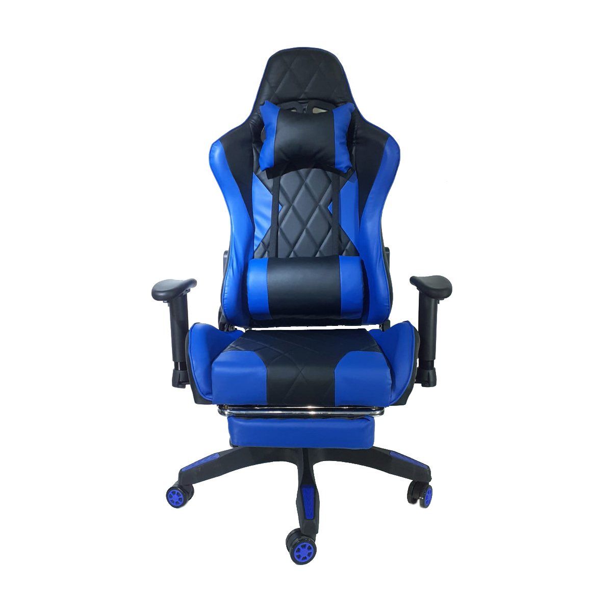 TEMEL - Silla Gamer iMUEBLES Azul Reclina 180° con Reposapiés
