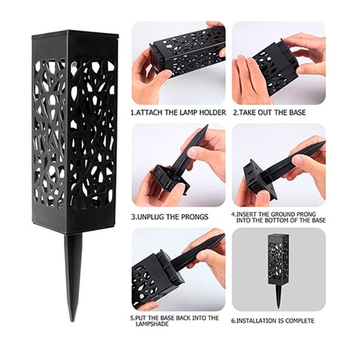 GENERICO - Lampara Solar A Prueba De Lluvia Para Exteriores Rectangular