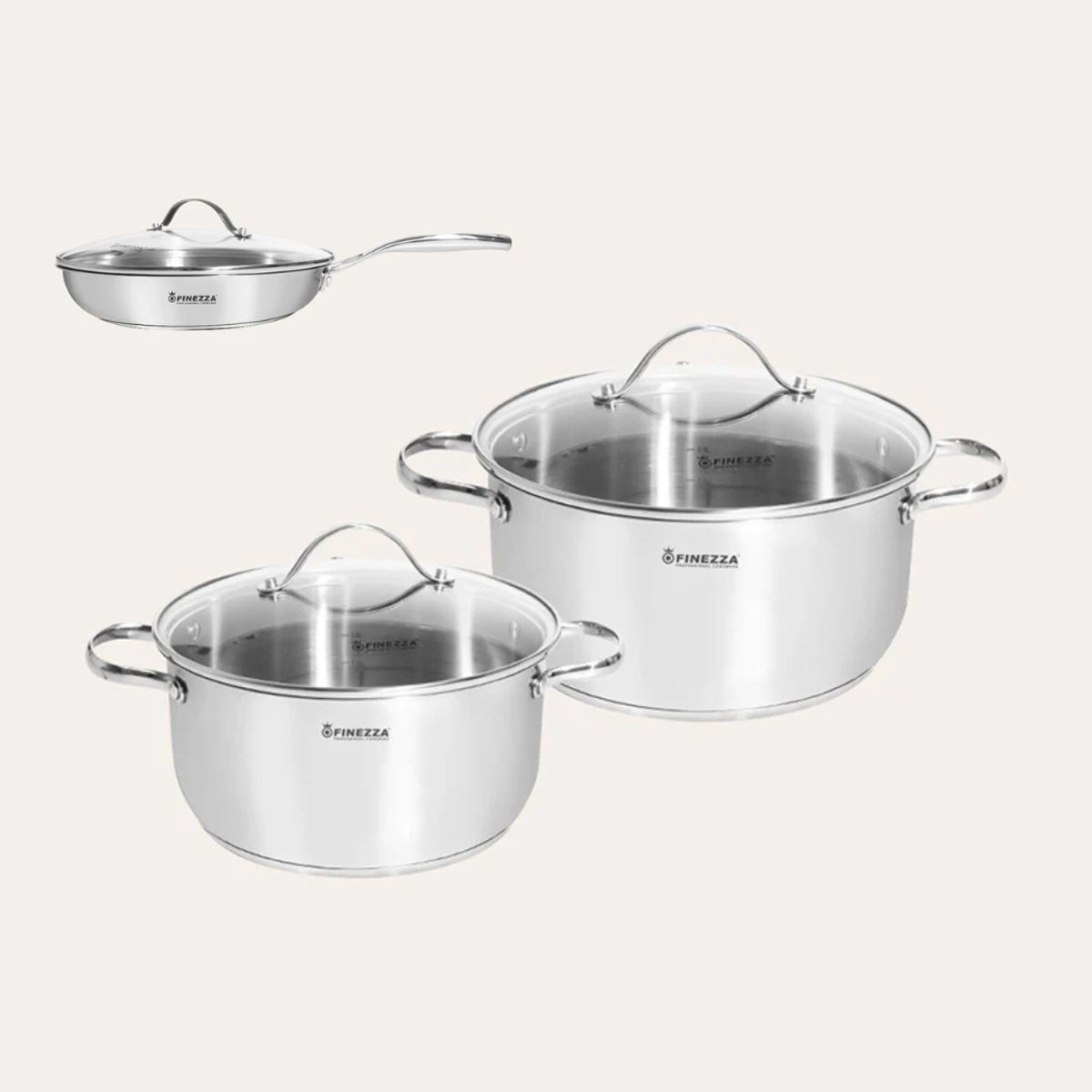 FINEZZA - JUEGO DE OLLAS FINEZZA ACERO INOXIDABLE 8 Pzas FZ-978AE