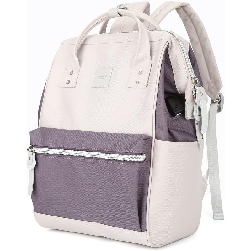 HIMAWARI - Himawari - Mochila escolar o de viaje porta Laptop Púrpura y Gris