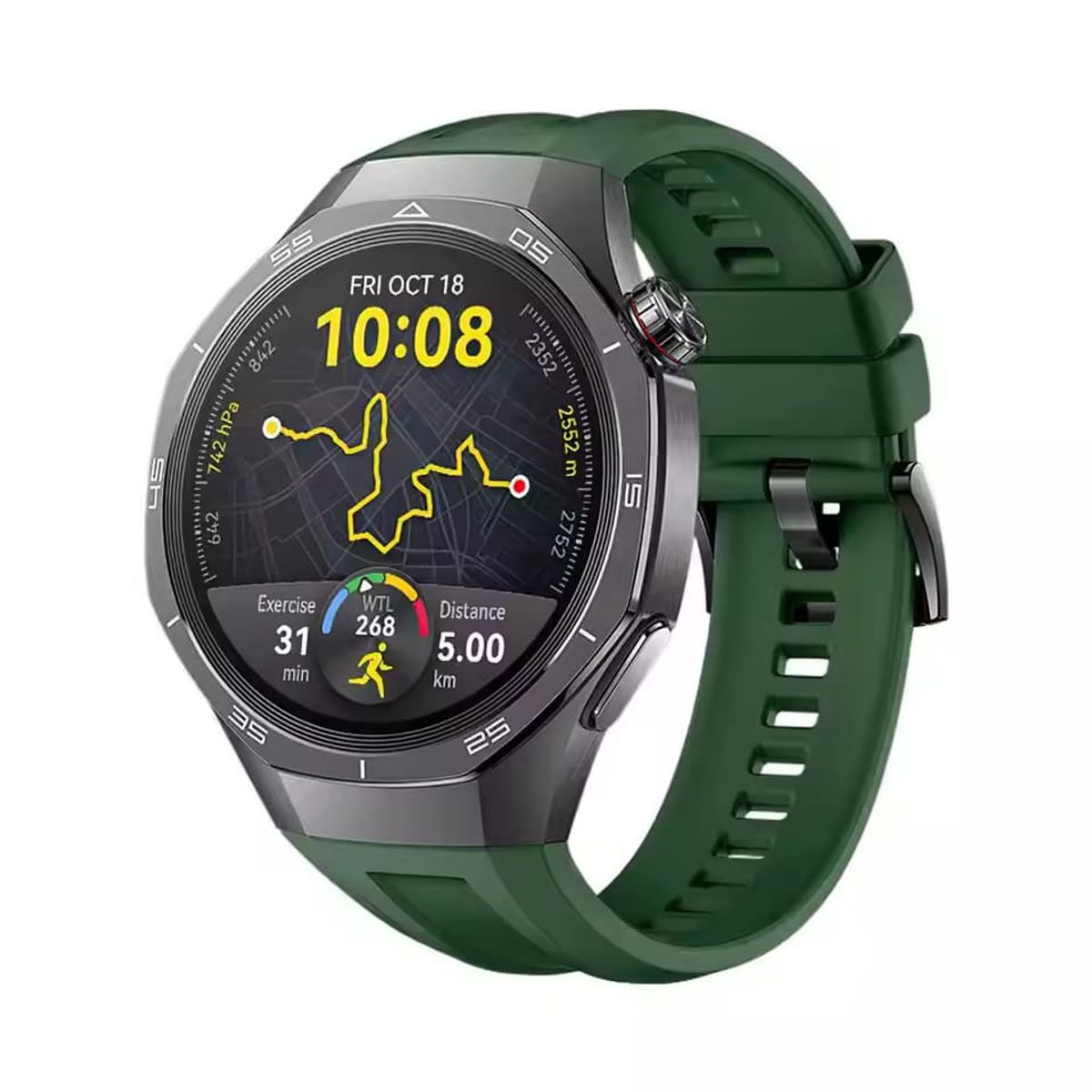 GENERICO - CORREA DE SILICONA RELIEVE PARA HUAWEI WATCH GT5 PRO 46 mm VERDE