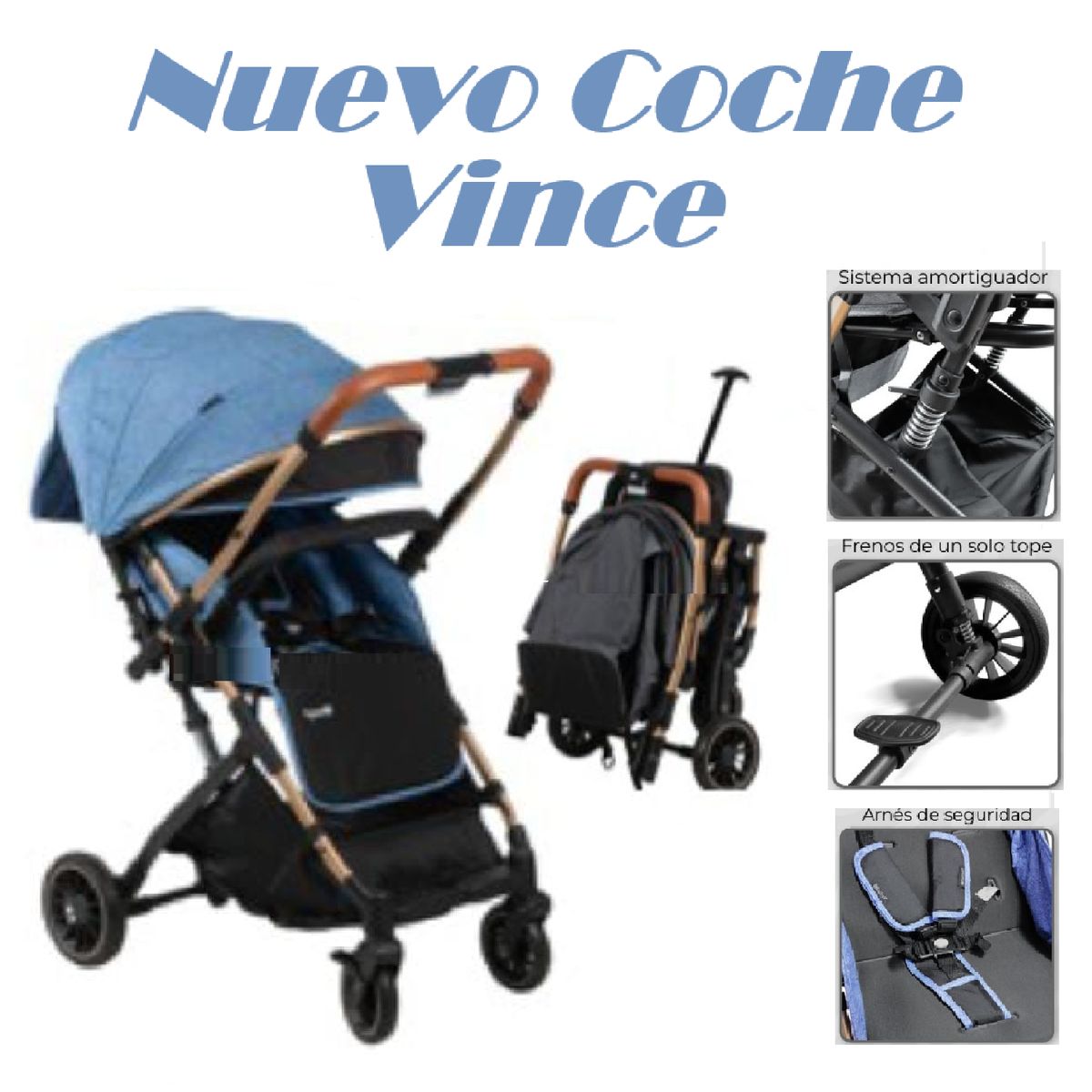 EBABY - Nuevo Coche De Paseo Ebaby Vince-Azul