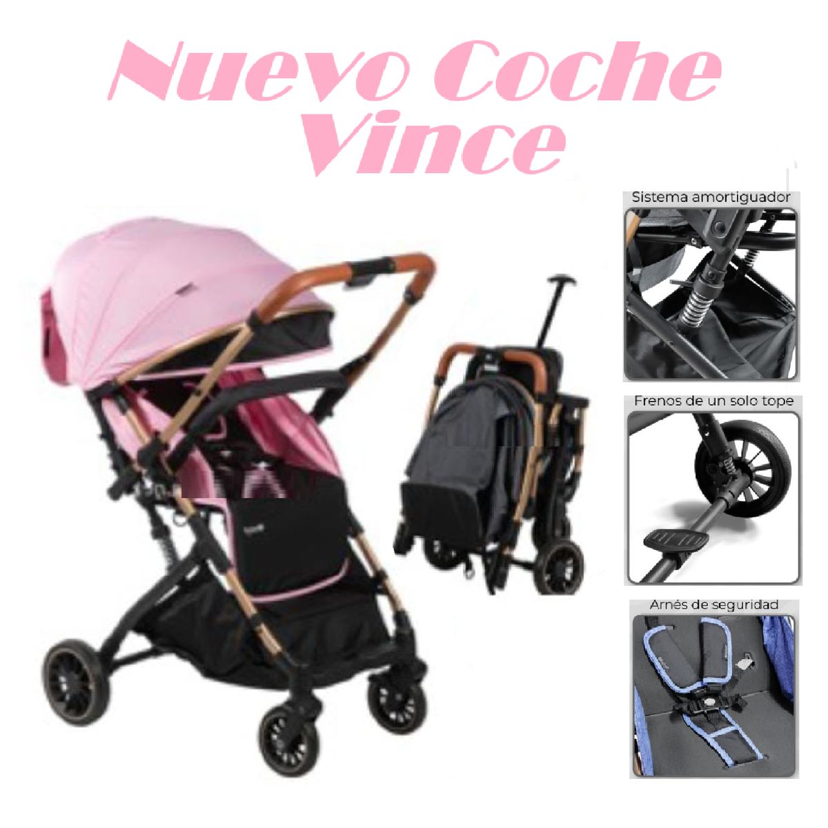 EBABY - Nuevo Coche De Paseo Ebaby Vince-Rosa