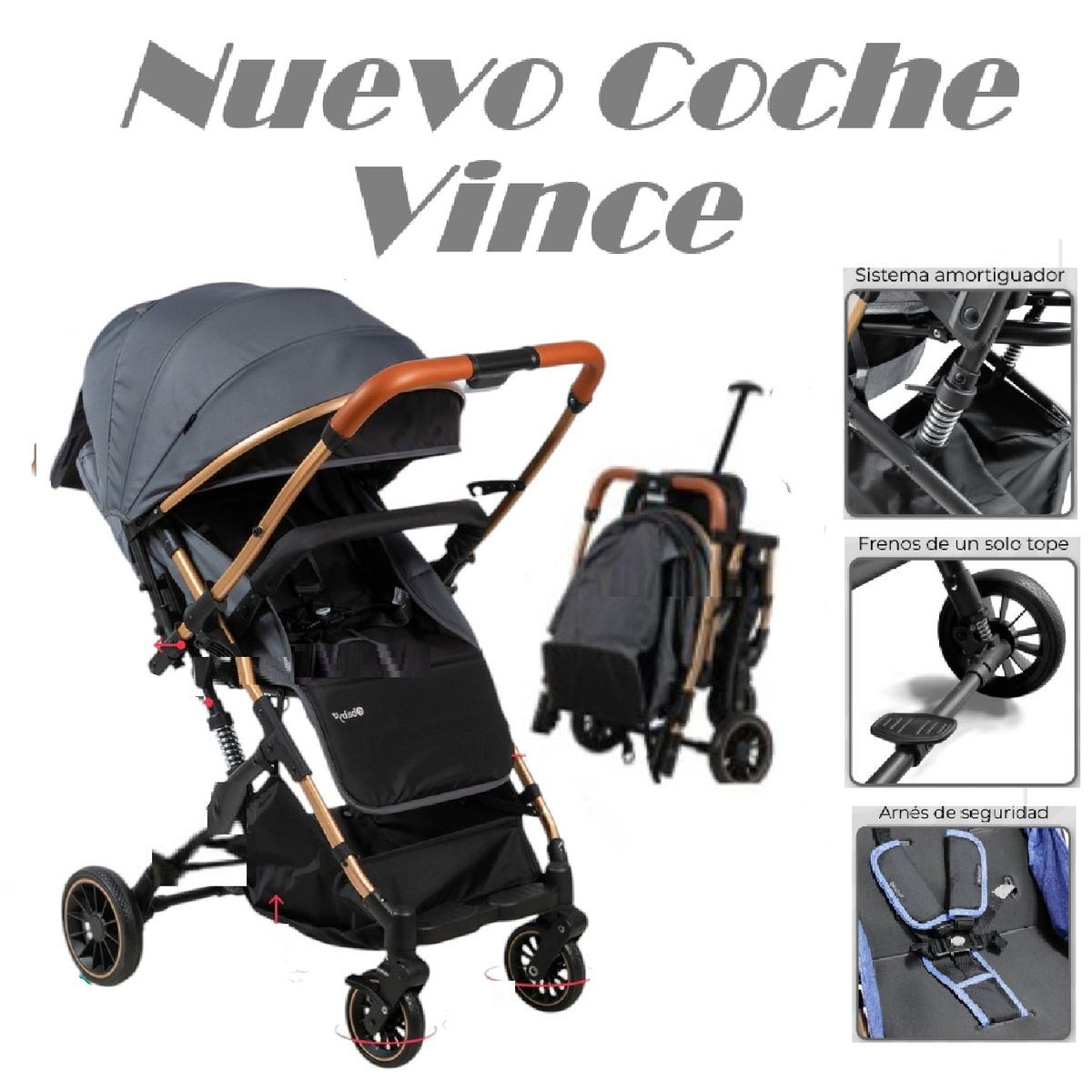 EBABY - Nuevo Coche De Paseo Ebaby Vince-Gris
