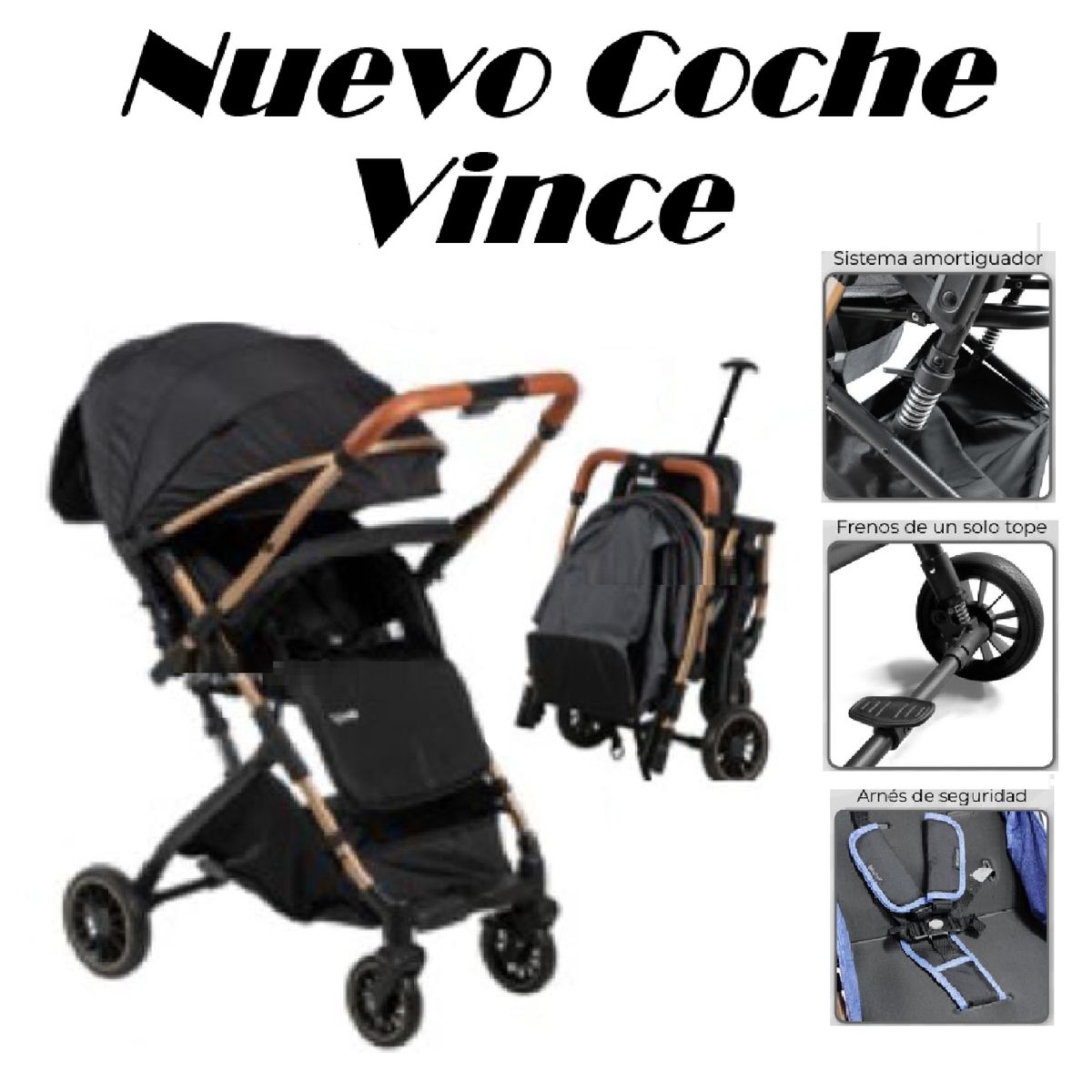EBABY - Nuevo Coche De Paseo Ebaby Vince-Negro