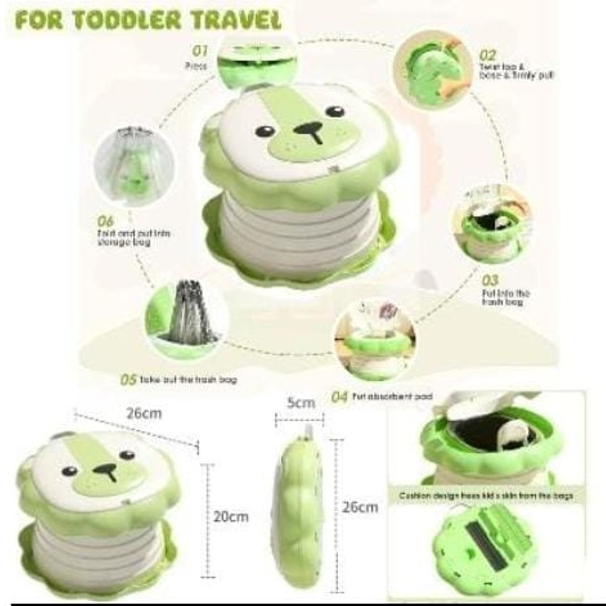 GENERICO - Inodoro viajero plegable funcional niños y adultos