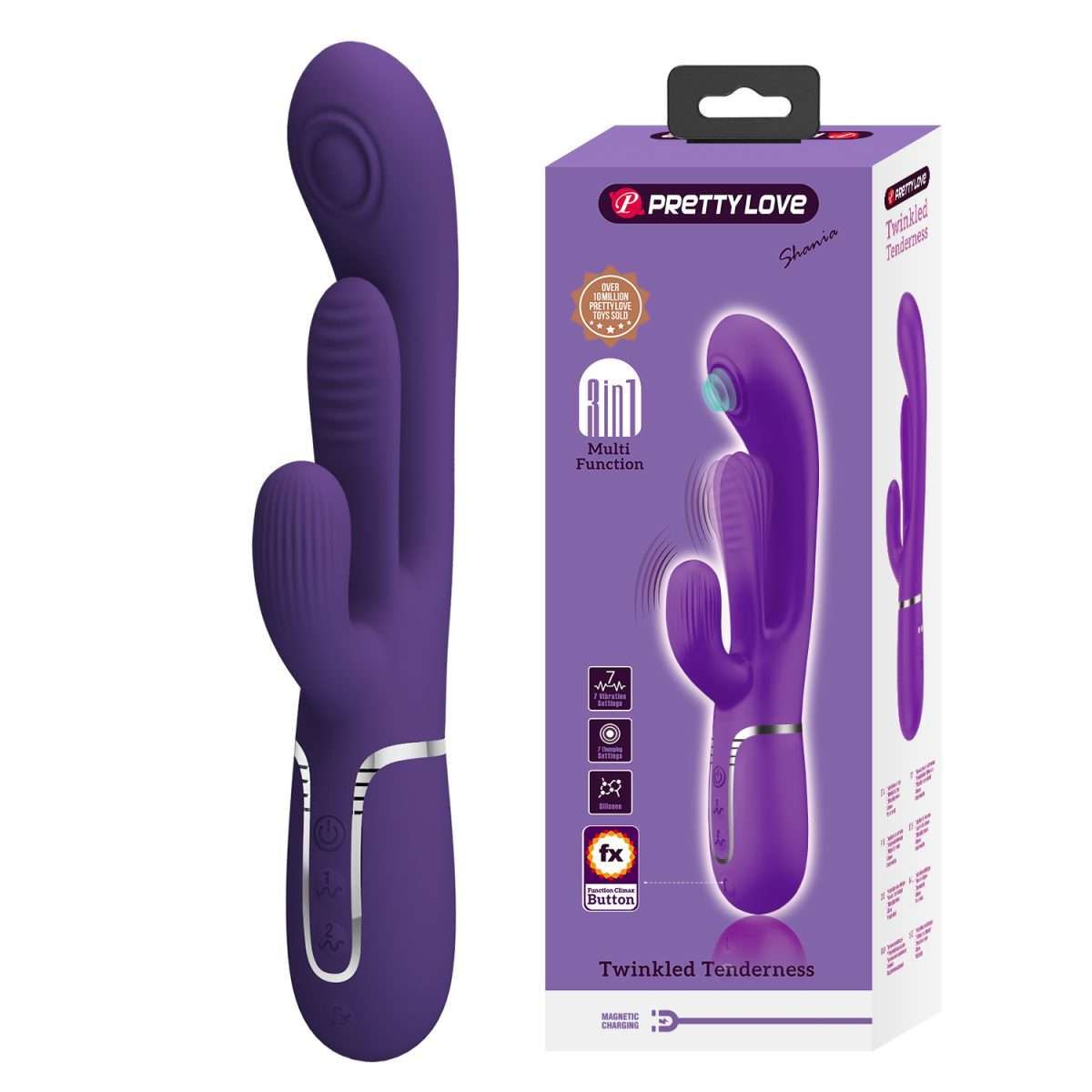 PRETTY LOVE - VIBRADOR RABBIT TRIPLE PUNTA - SHANIA PURPLE