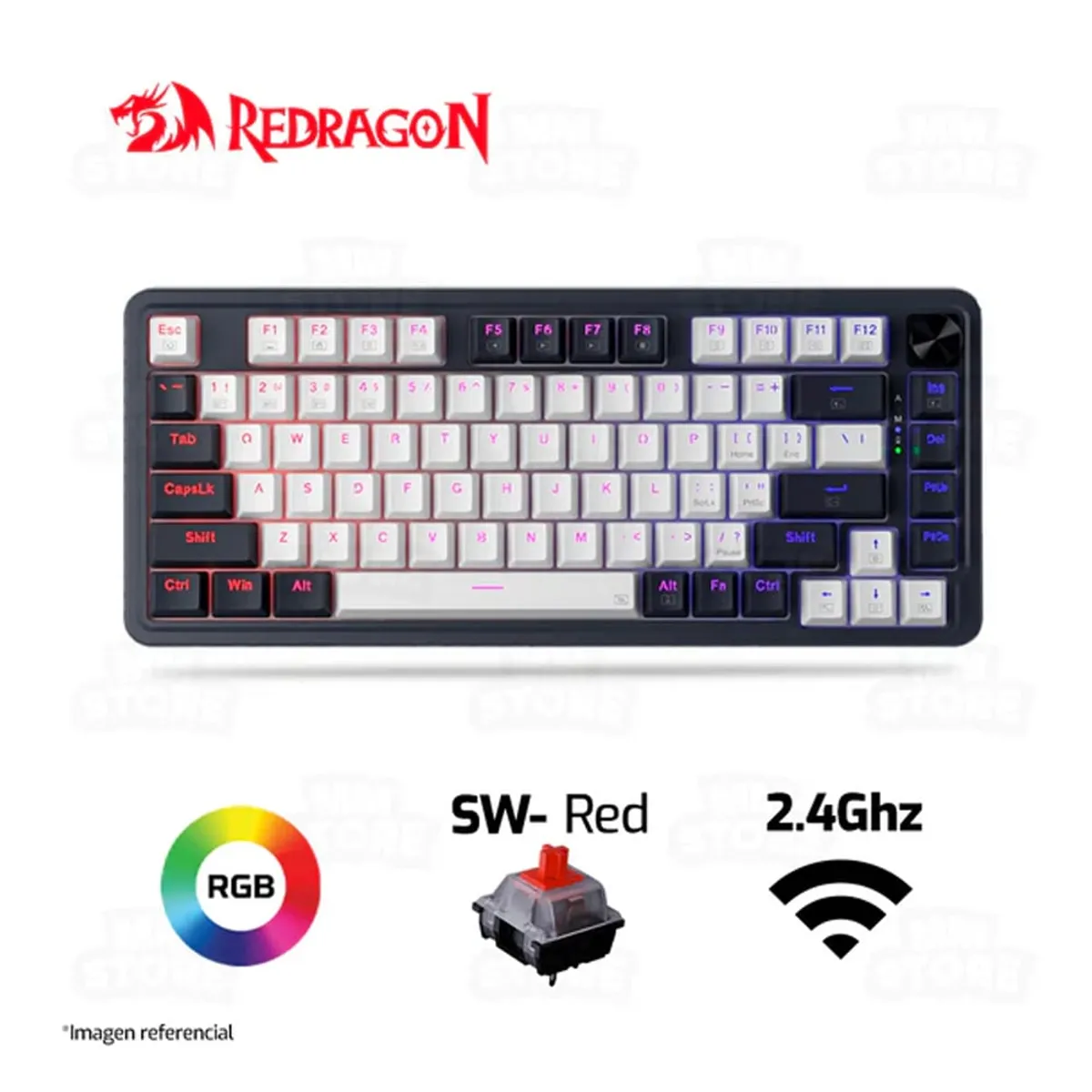 REDRAGON - Redragon - Teclado Ucal Pro K673CPG 75% Wireless Graphite