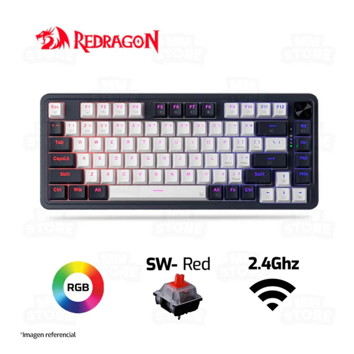 REDRAGON - Redragon - Teclado Ucal Pro K673CPG 75% Wireless Graphite