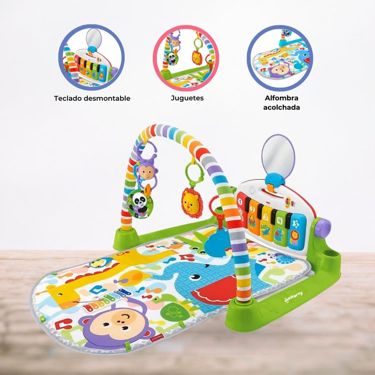 DOUX BEBE - Gimnasio para Bebés 4 EN 1 »TUNES DE LUJO» Green