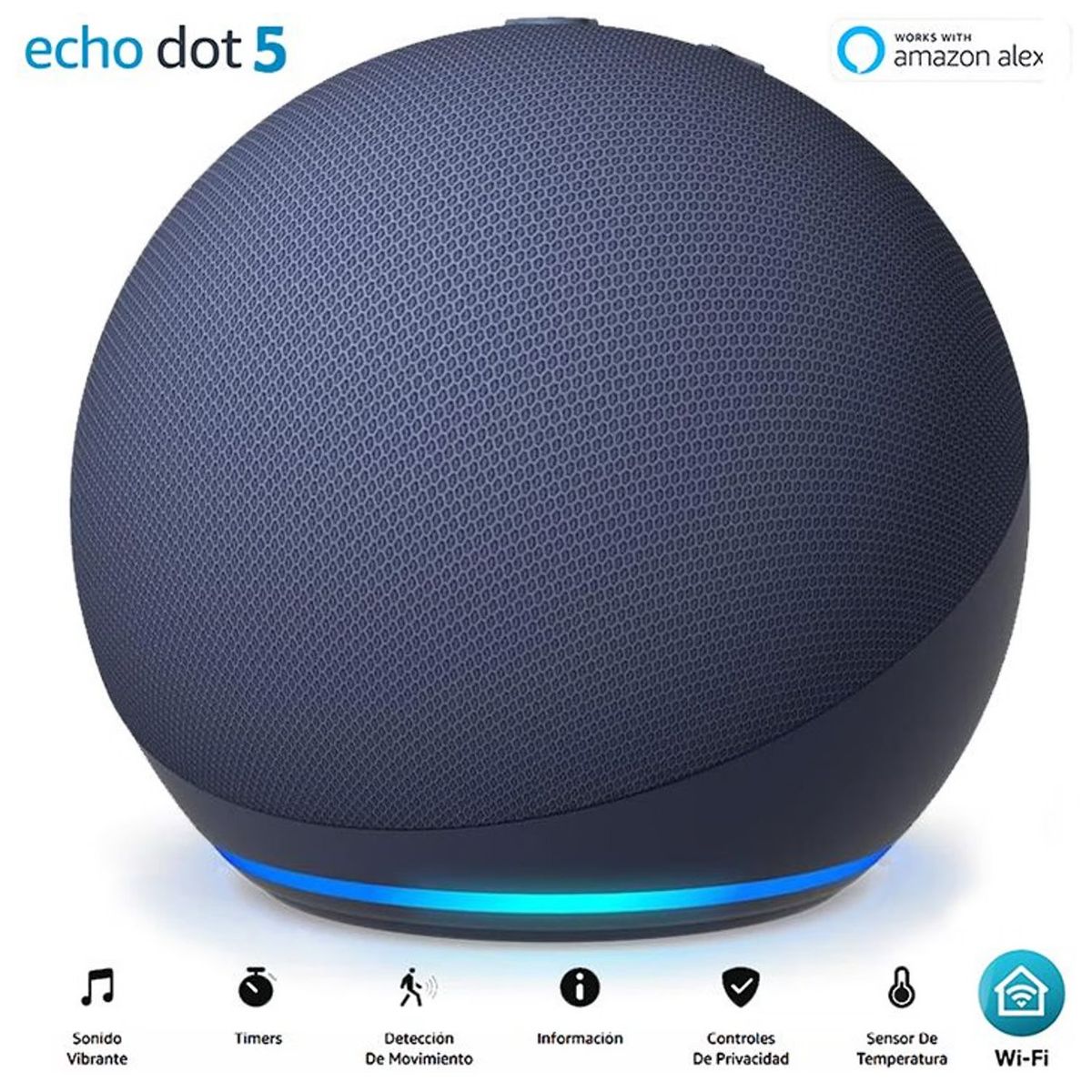 AMAZON - Parlante Alexa  Amazon Echo Dot 5 Asistente de voz Inteligente (azul)