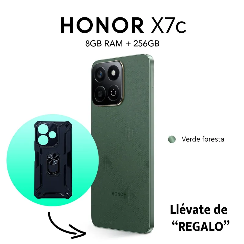HONOR - HONOR X7C 8GB RAM 256GB COLOR VERDE FORESTA CON ESTUCHE DE REGALO