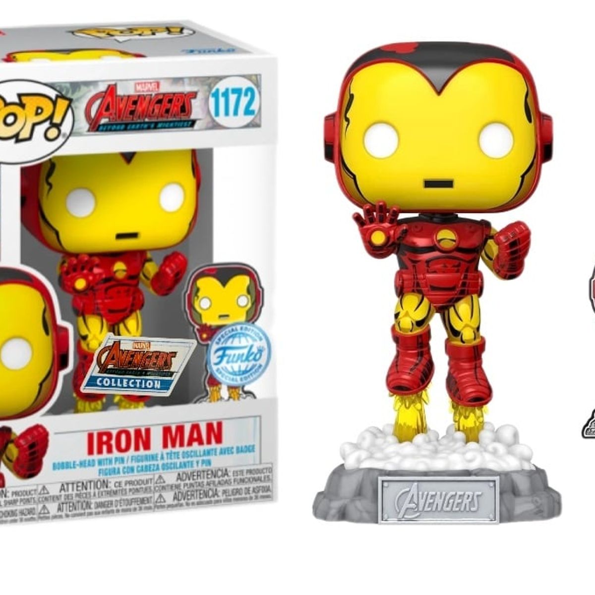 FUNKO - Funko Pop Iron Man con Pin Avengers Beyond Earths
