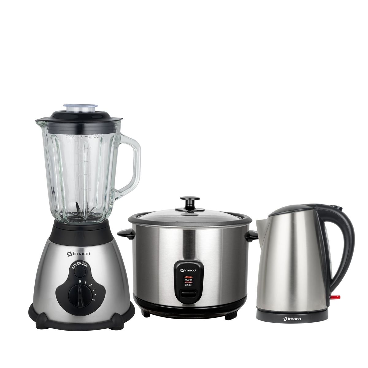 IMACO - Combo licuadora 1.5lts olla arrocera 1.2lts hervidor 1.7lts Imaco