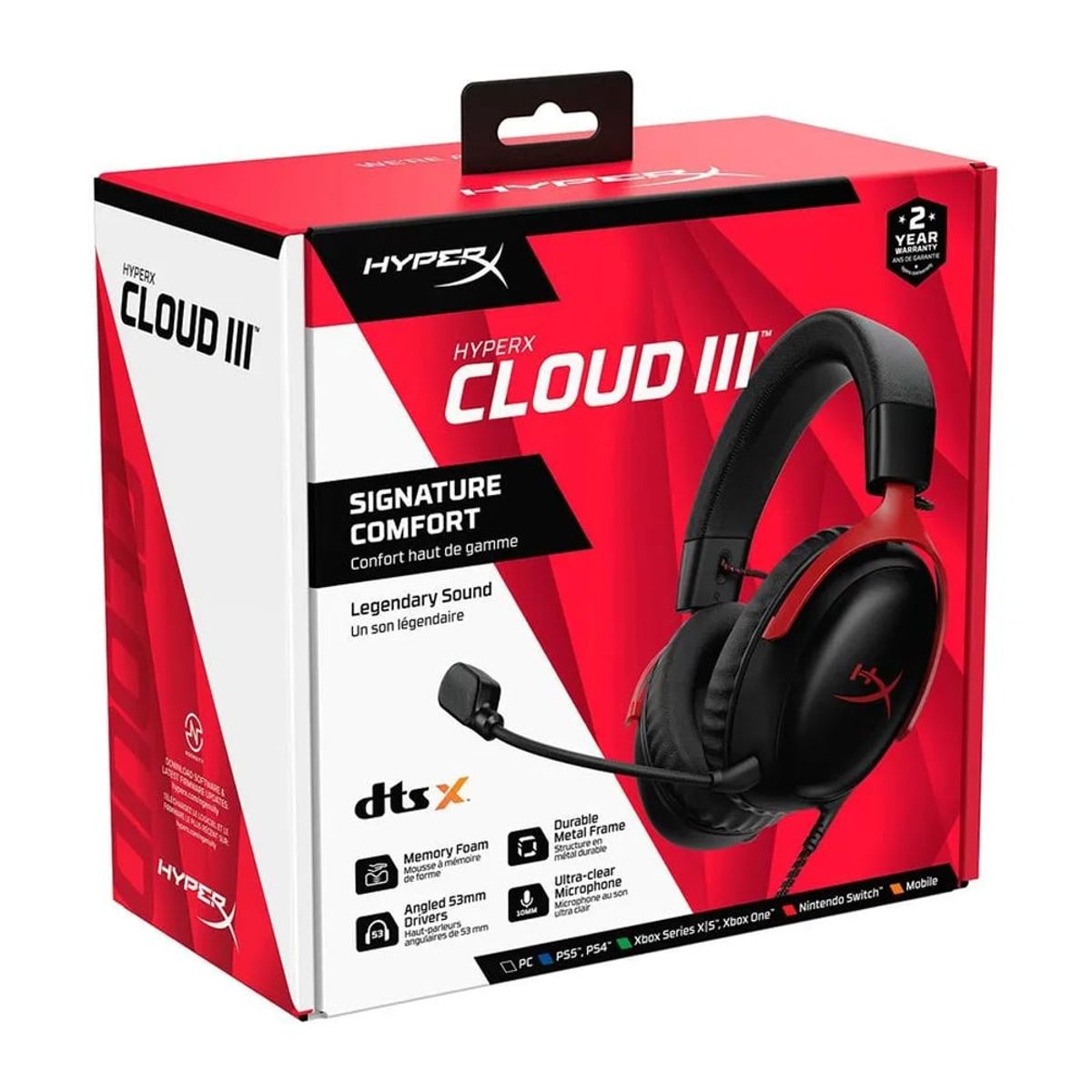 HYPERX CLOUD - Audífonos Gamer HyperX Cloud III Black Red