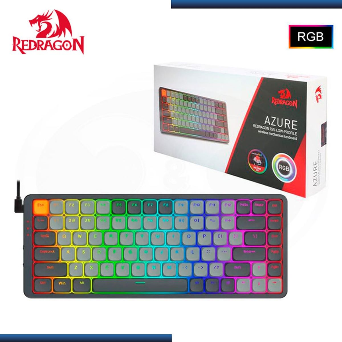 REDRAGON - Teclado Redragon Azure K652GG RGB-PRO English
