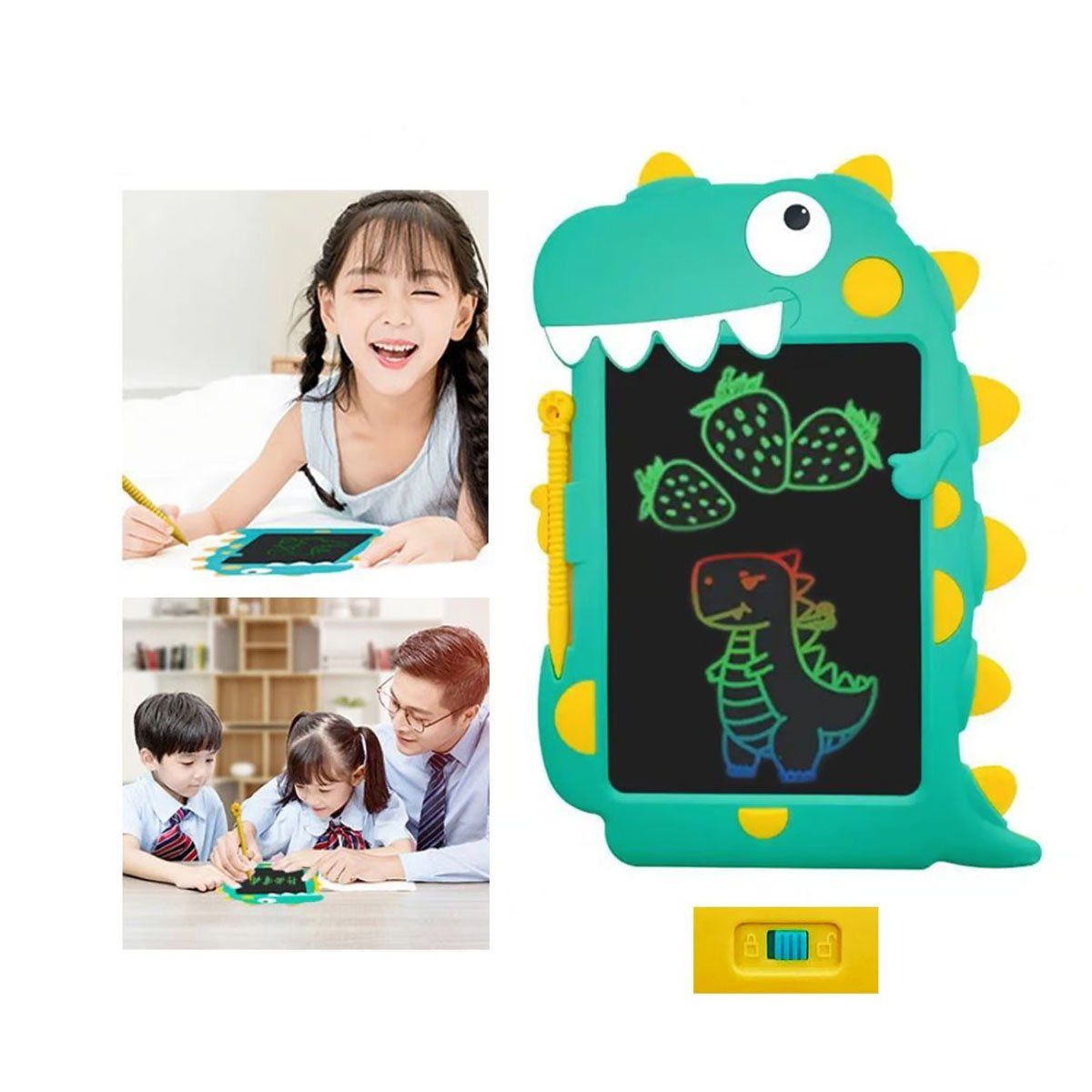 GENERICO - Tablero Mágico Dinosaurio Lcd 8.5 Tabla Dibujo Color Verde