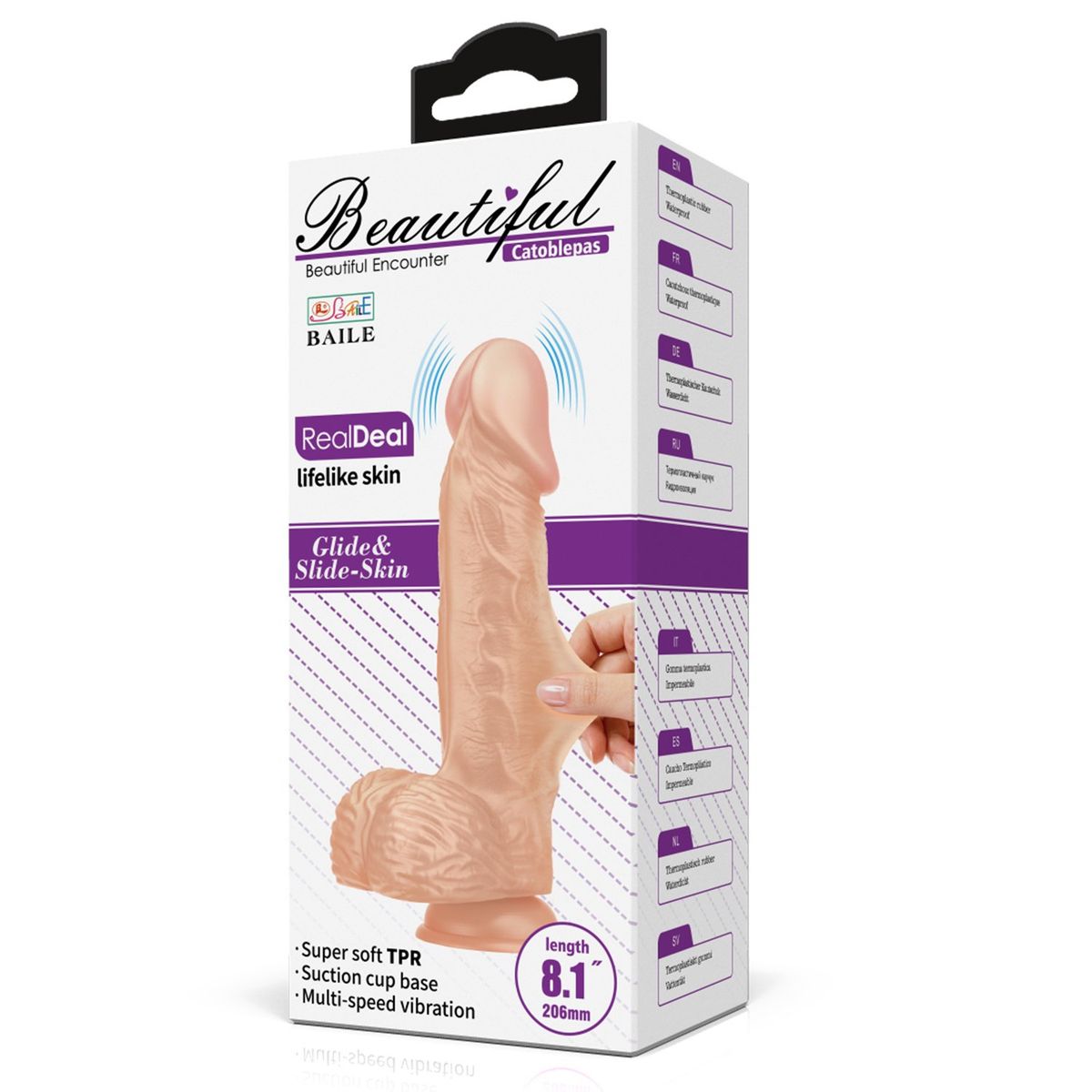 PRETTY LOVE - DILDO VIBRADOR REALISTA - CATOBLEPAS 20 CM