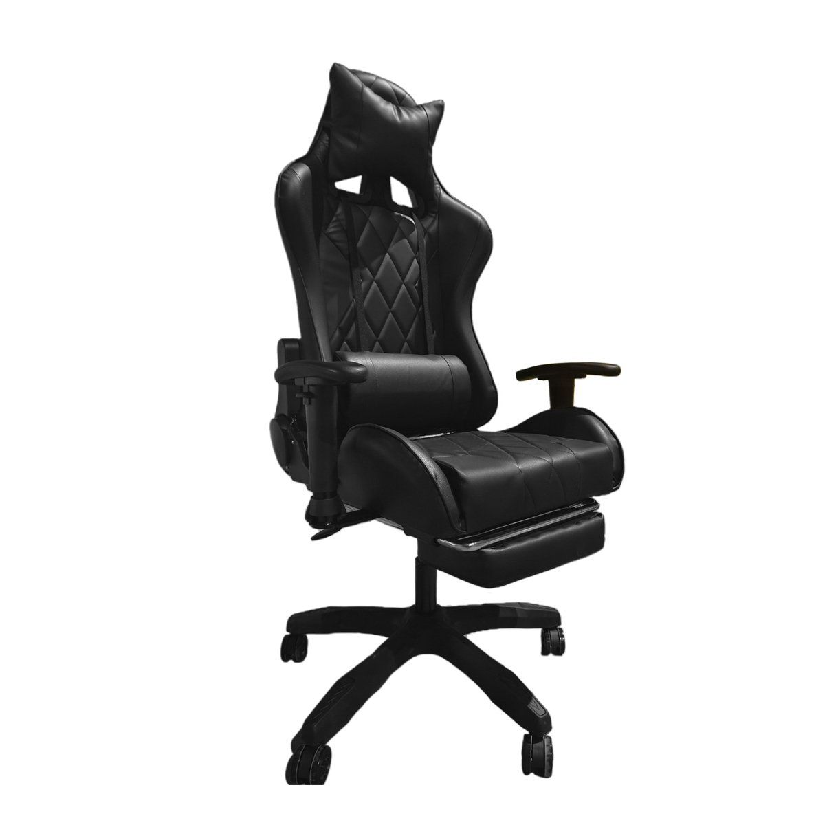 TEMEL - Silla Gamer iMUEBLES Negro Reclina 180° con Reposapiés