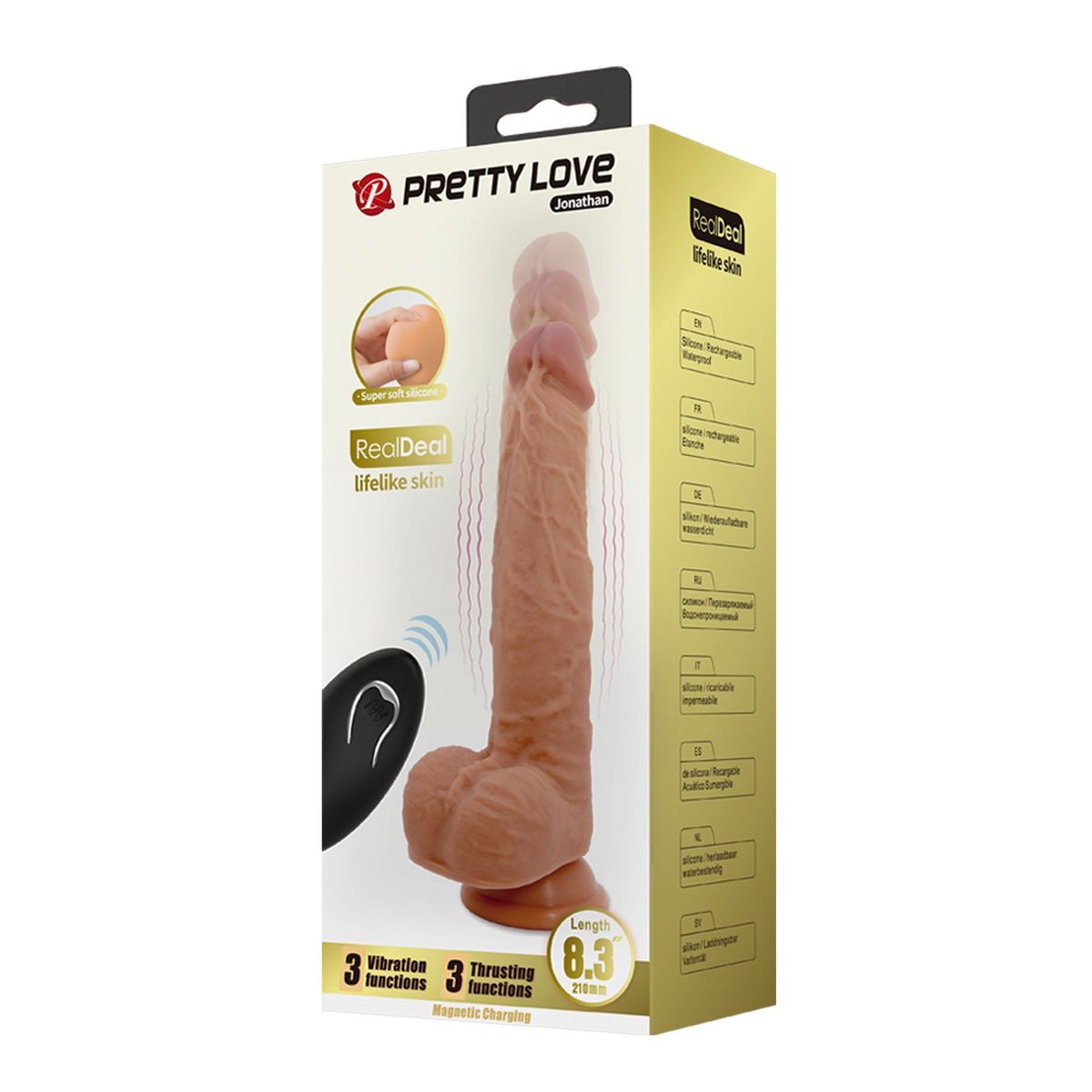 PRETTY LOVE - DILDO VIBRADOR INALAMBRICO  JONNATAN 21 CM