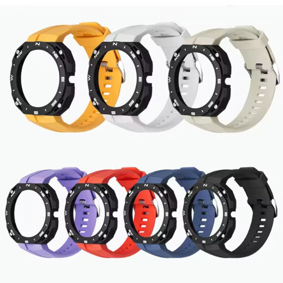 GENERICO - CORREA SILICONA + FUNDA PROTECTORA PARA HUAWEI WATCH GT CYBER MORADO