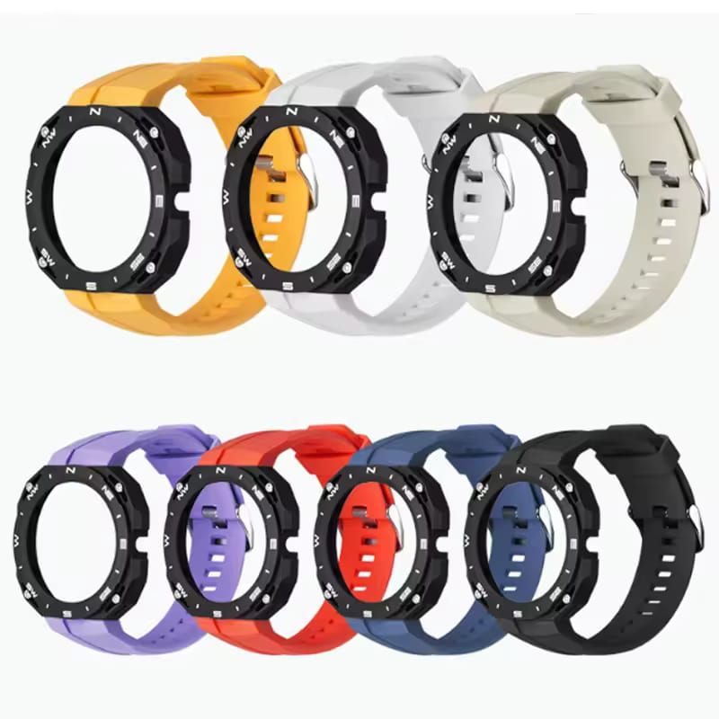 GENERICO - CORREA SILICONA + FUNDA PROTECTORA PARA HUAWEI WATCH GT CYBER AZUL