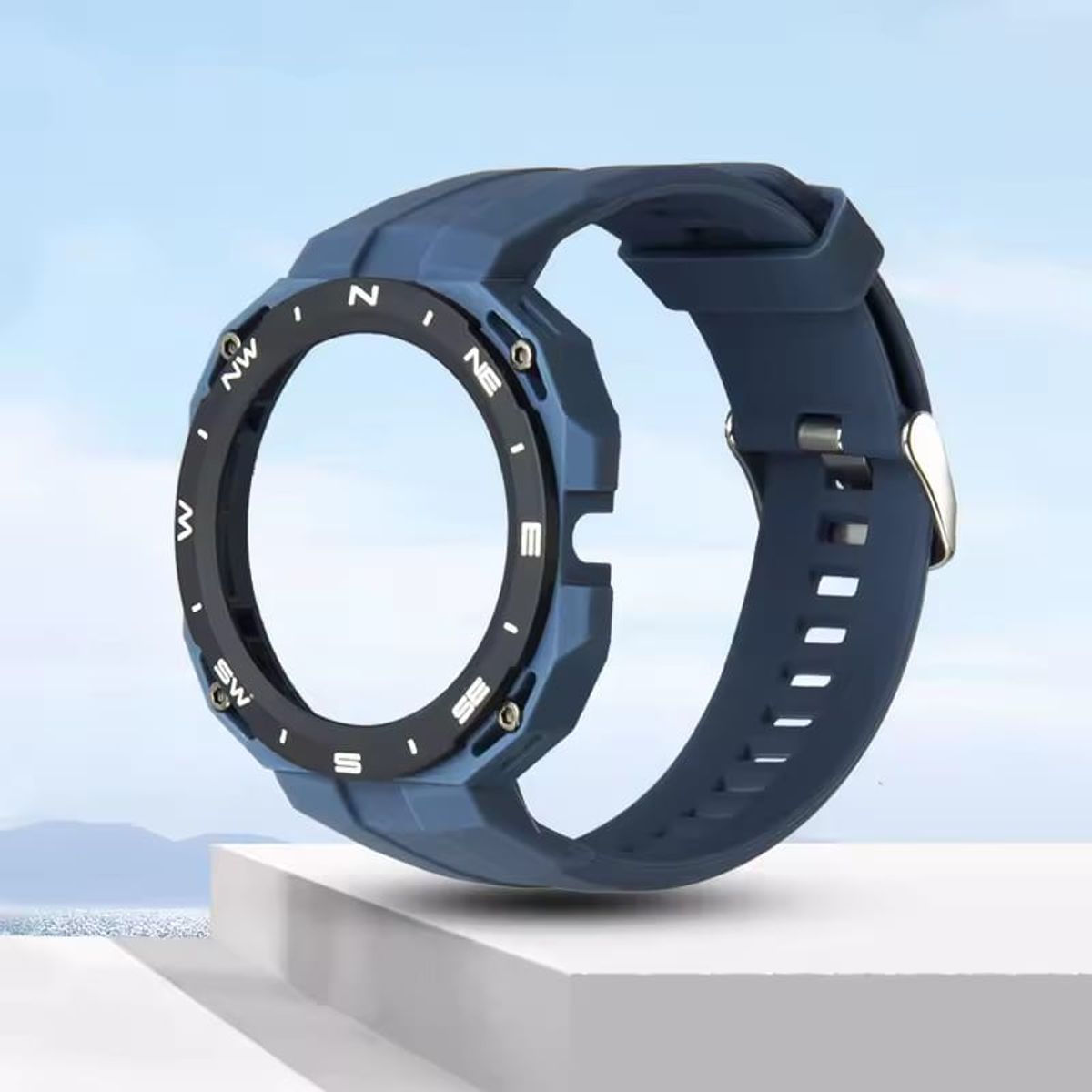 GENERICO - CORREA SILICONA + FUNDA PROTECTORA PARA HUAWEI WATCH GT CYBER AZUL