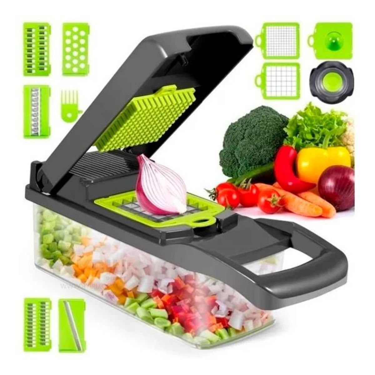 GENERICO - Picador Cortador Rallador De Verduras Frutas 12-1 Cocina Facil