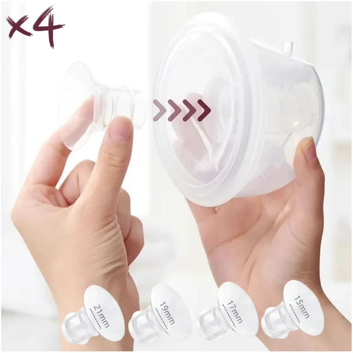 BABY - Adaptador de Pezon SET Bridas 15mm 17mm 19mm 21mm X 4UND