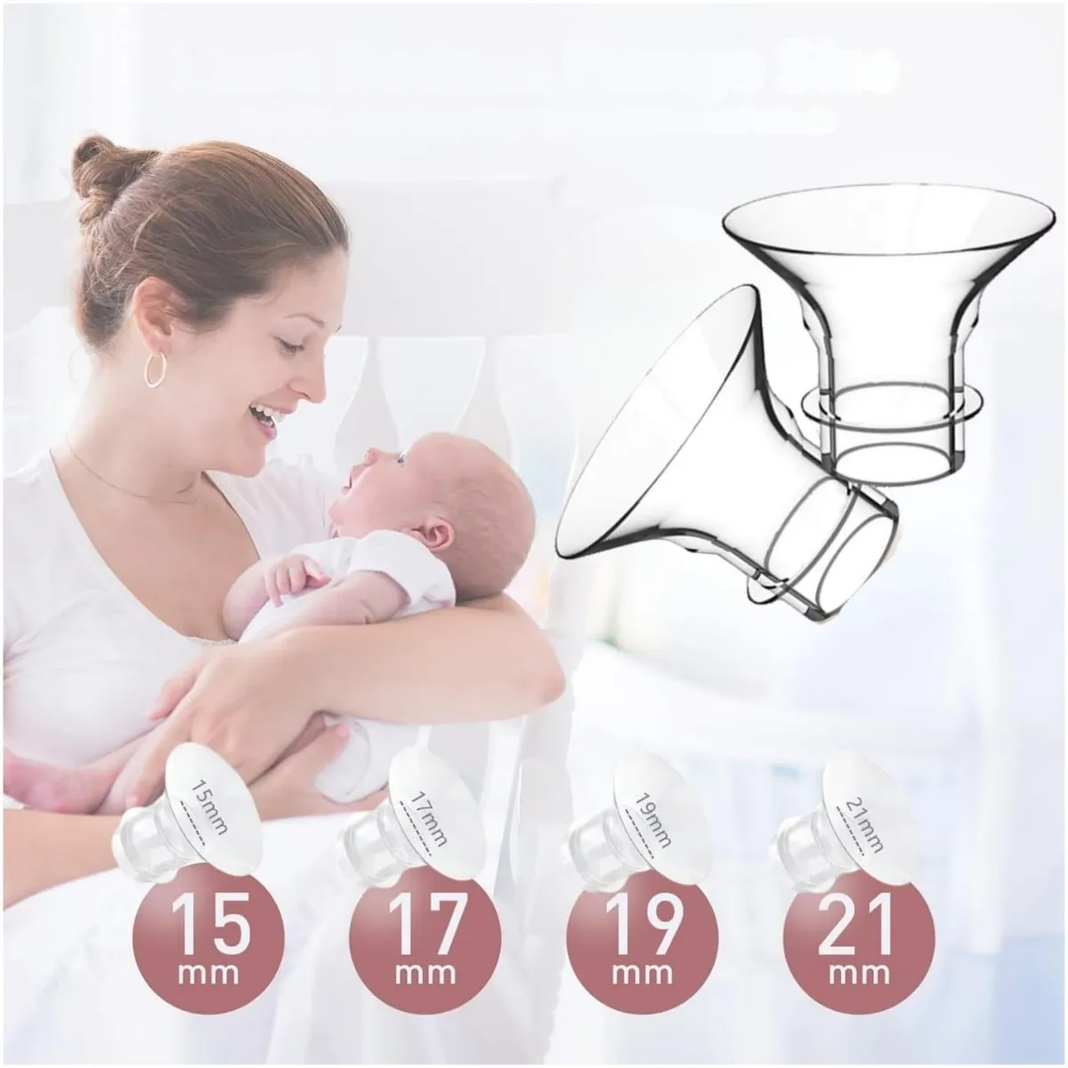 BABY - Adaptador de Pezon SET Bridas 15mm 17mm 19mm 21mm X 4UND