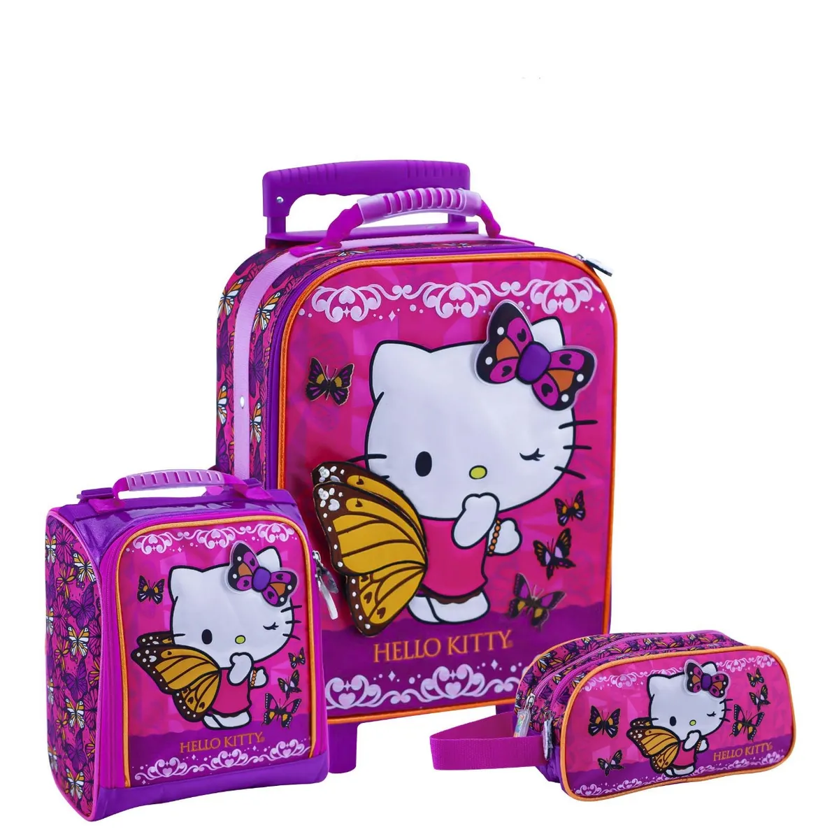 SCOOL - SET MOCHILA HELLO KITTY MALETA OFICIO PREMIUM REFORZADO 3 PIEZAS EVA3D