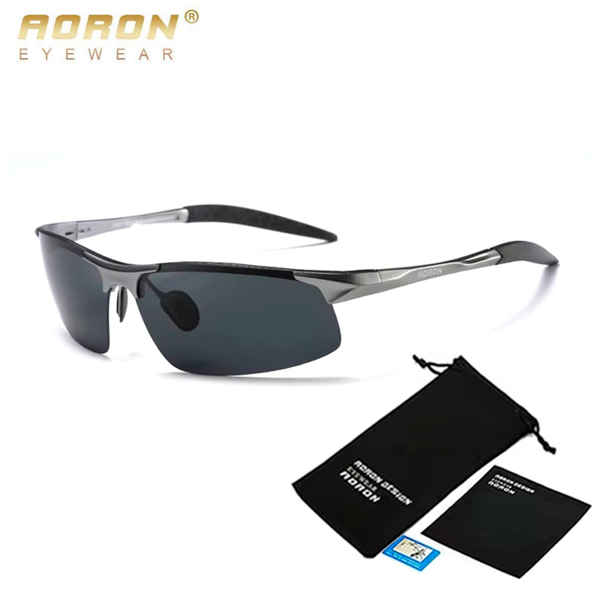 AORON - Lentes de sol Polarizado Aluminio uv400 - Gris