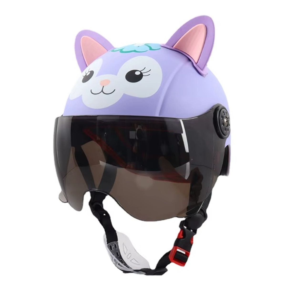 GENERICO - Casco Protección Niños Kawaii Visor HD Oscuro Ajustable