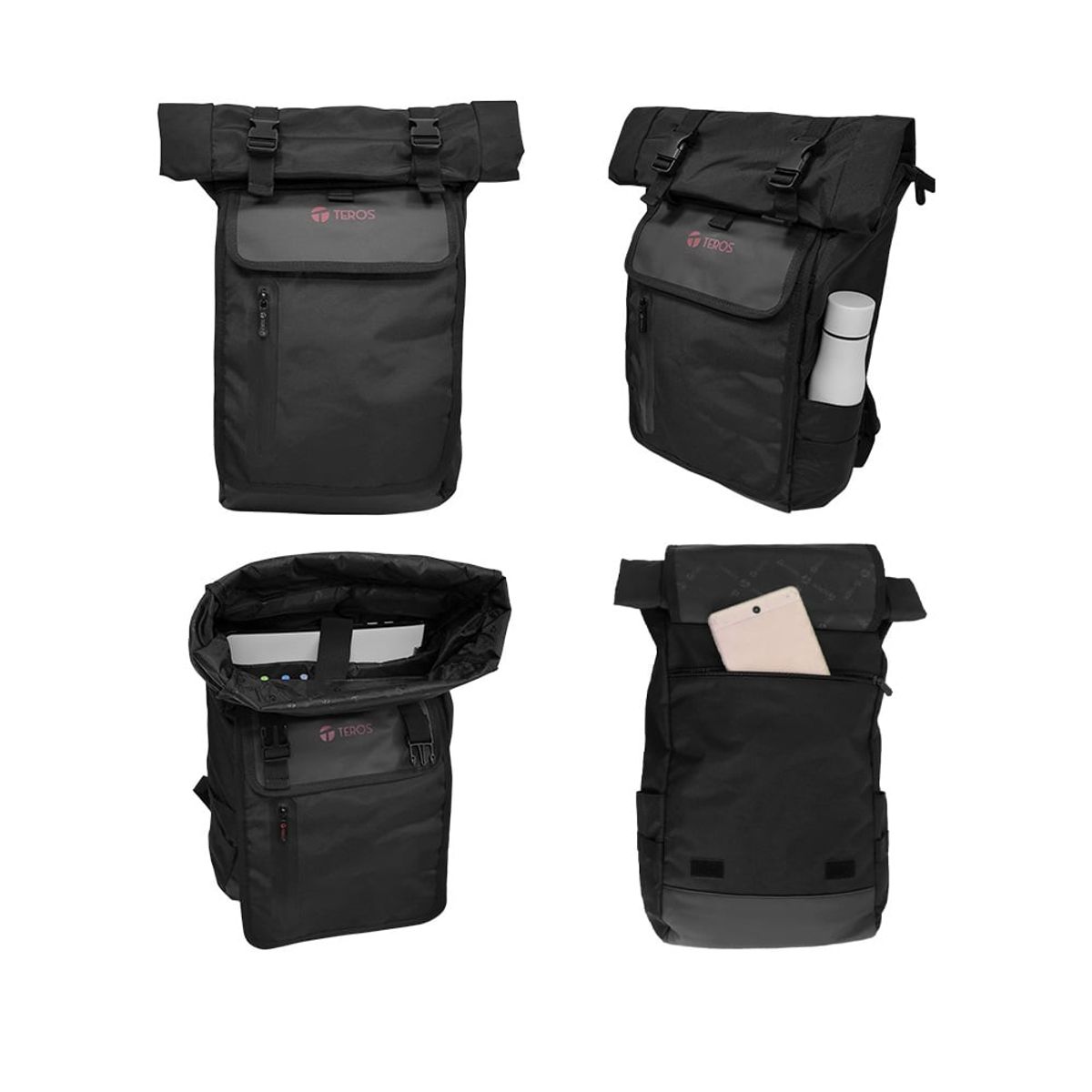 TEROS - Mochila TEROS TE-ACS9018 BK poliéster para notebooks max 15.6 Pulgadas