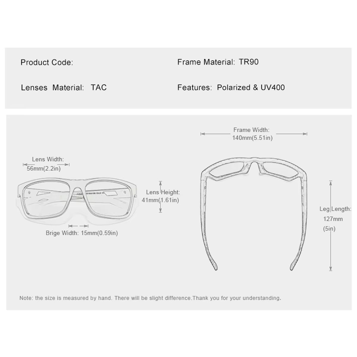 KINGSEVEN - Lentes de sol Para Hombre Polariado uv400 - Negro