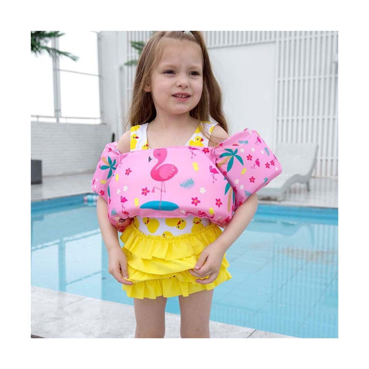 GENERICO - Chaleco Flotador con Brazeros Flamingo Rosadito