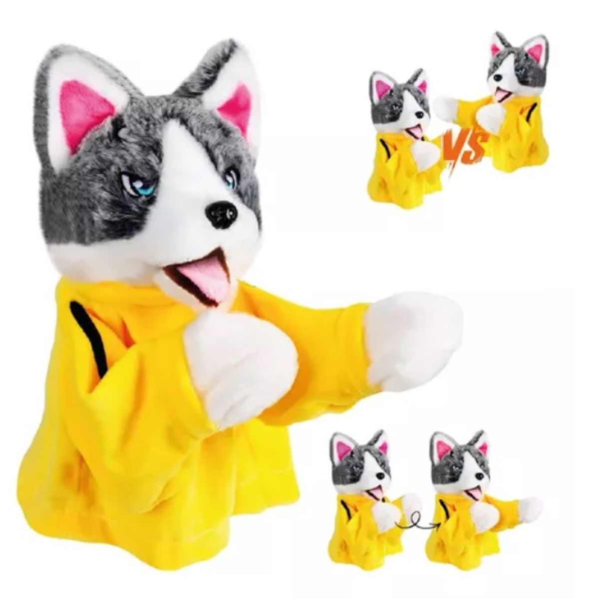 GENERICO - JUGUETE PELUCHE DE PERRO HUSKY BOXEADOR