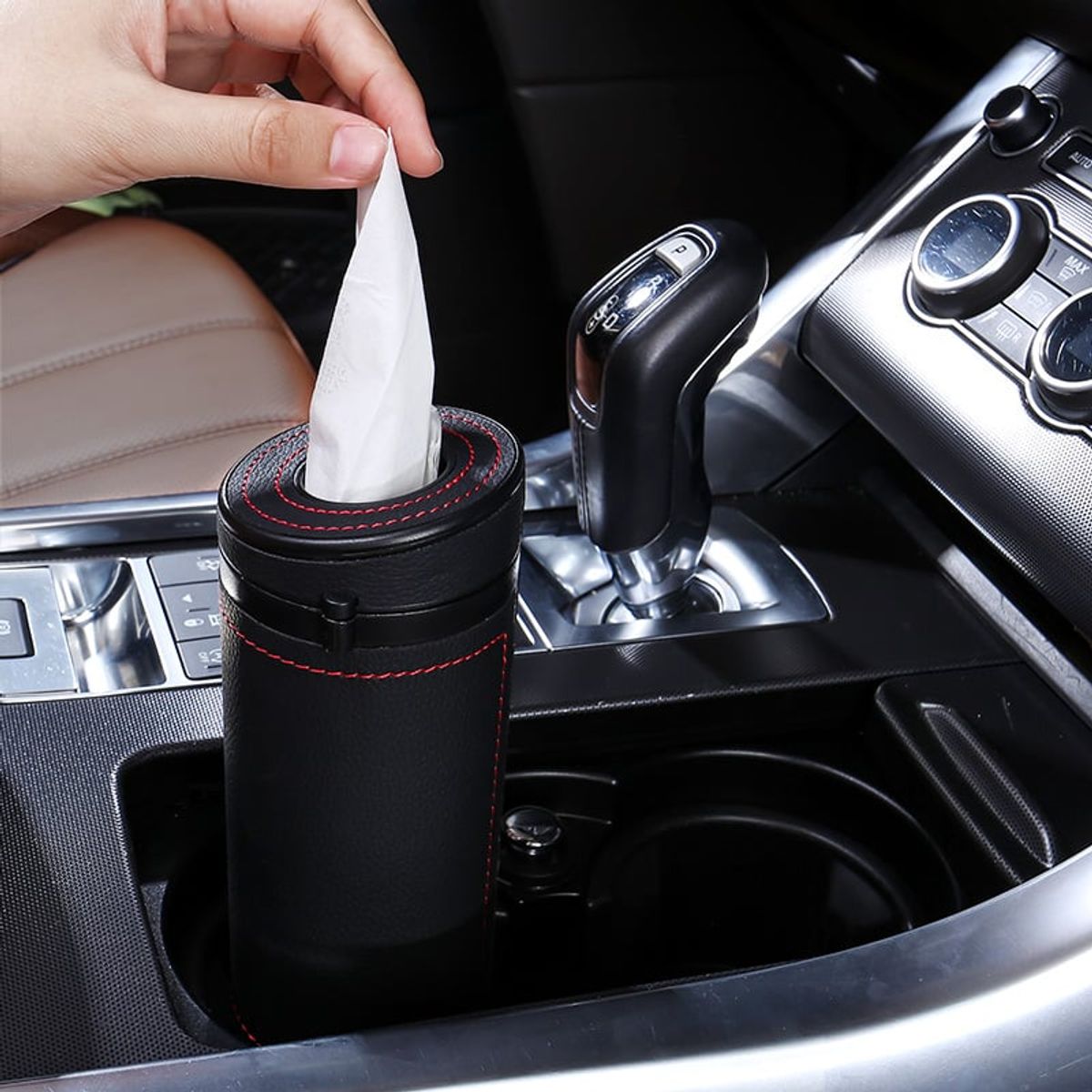 CARJOLLITY - Tacho de basura PREMIUM caja de pañuelos auto camioneta