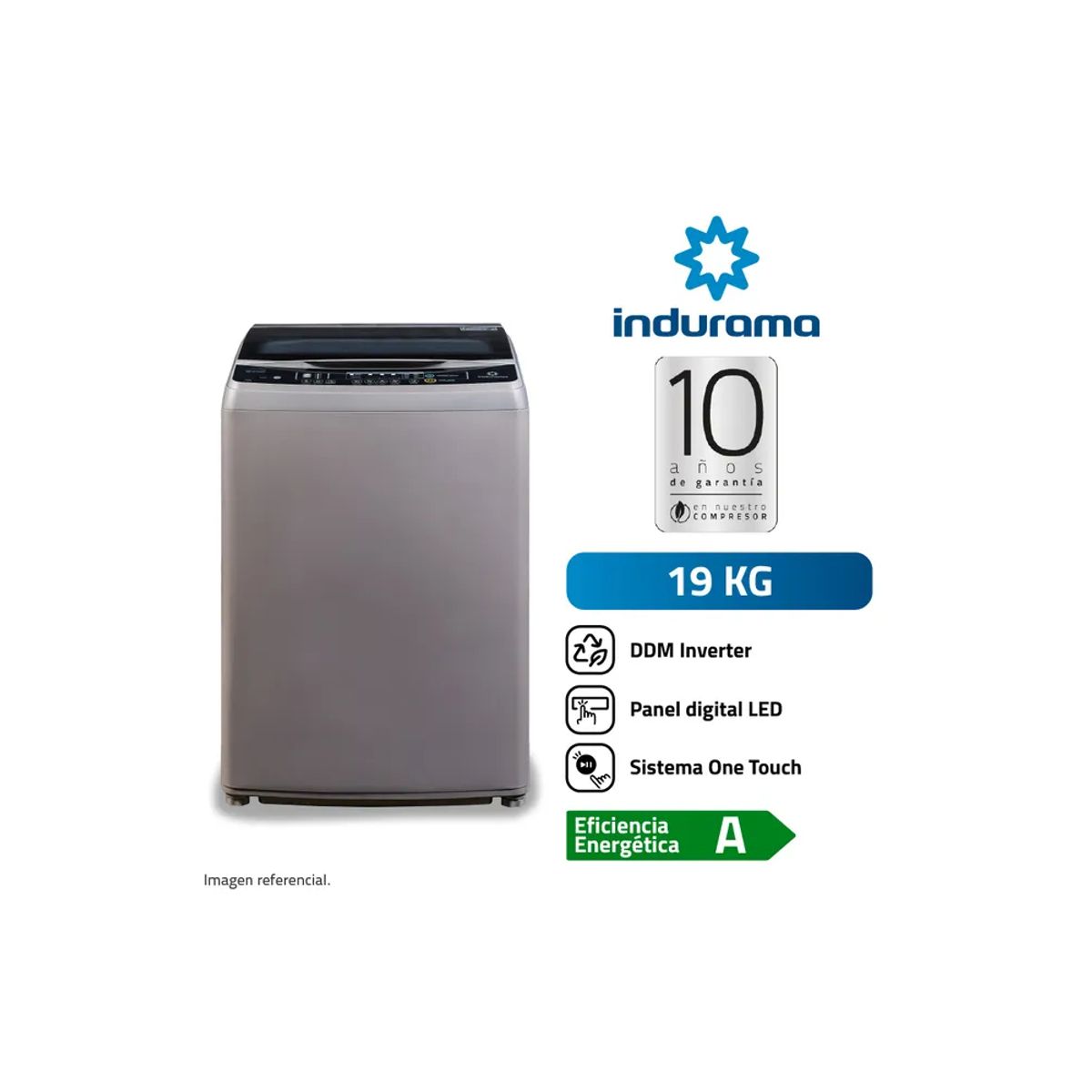 INDURAMA - Lavadora Indurama Carga Superior 19KG LRI-19CRI Croma