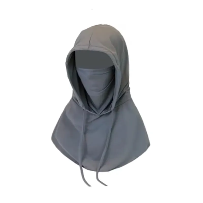 GENERICO - PASAMONTAÑA BANDANA CON CAPUCHA PROTECCIÓN UV GRIS