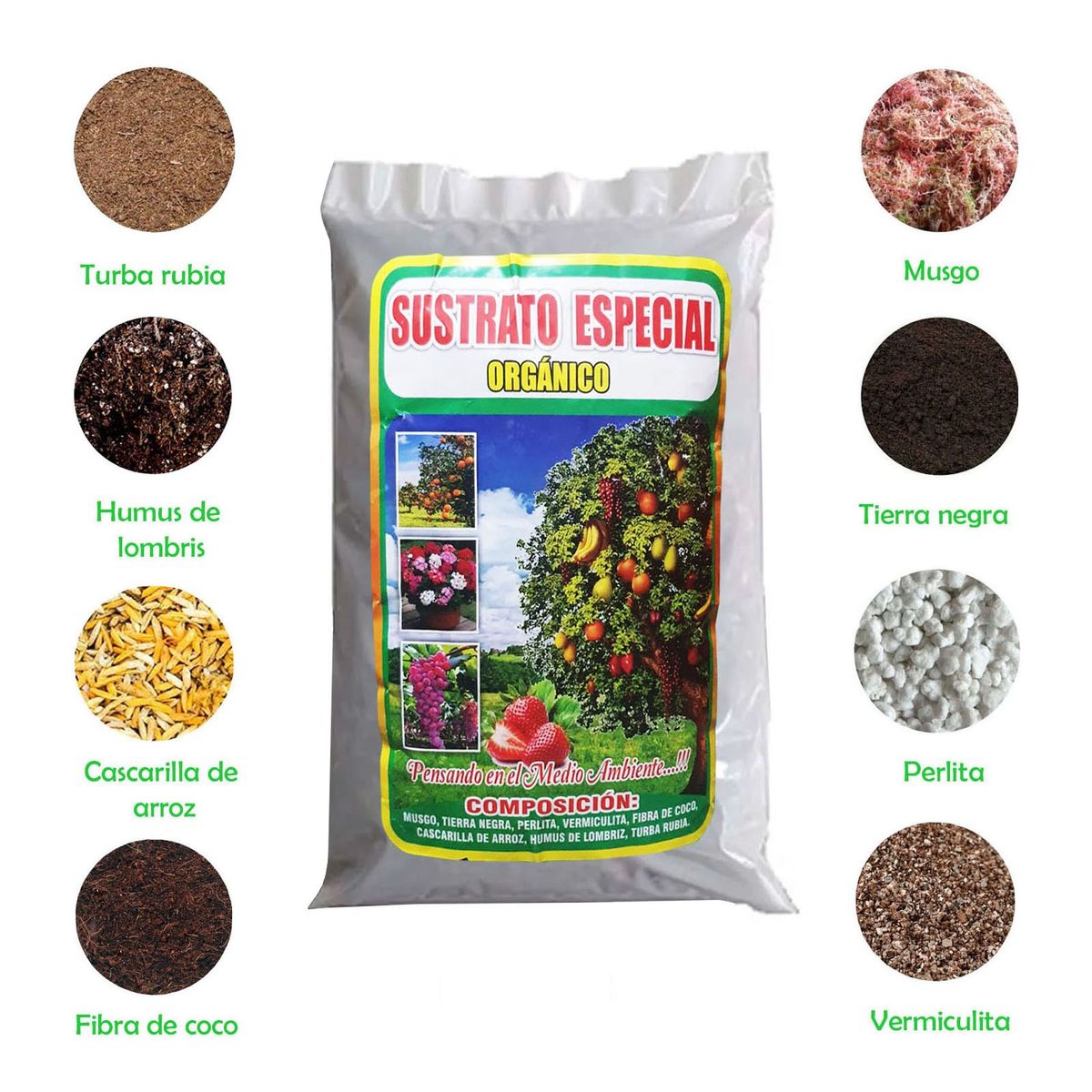OEM - Sustrato Especial Orgánico 8 composiciones para plantas y semillas