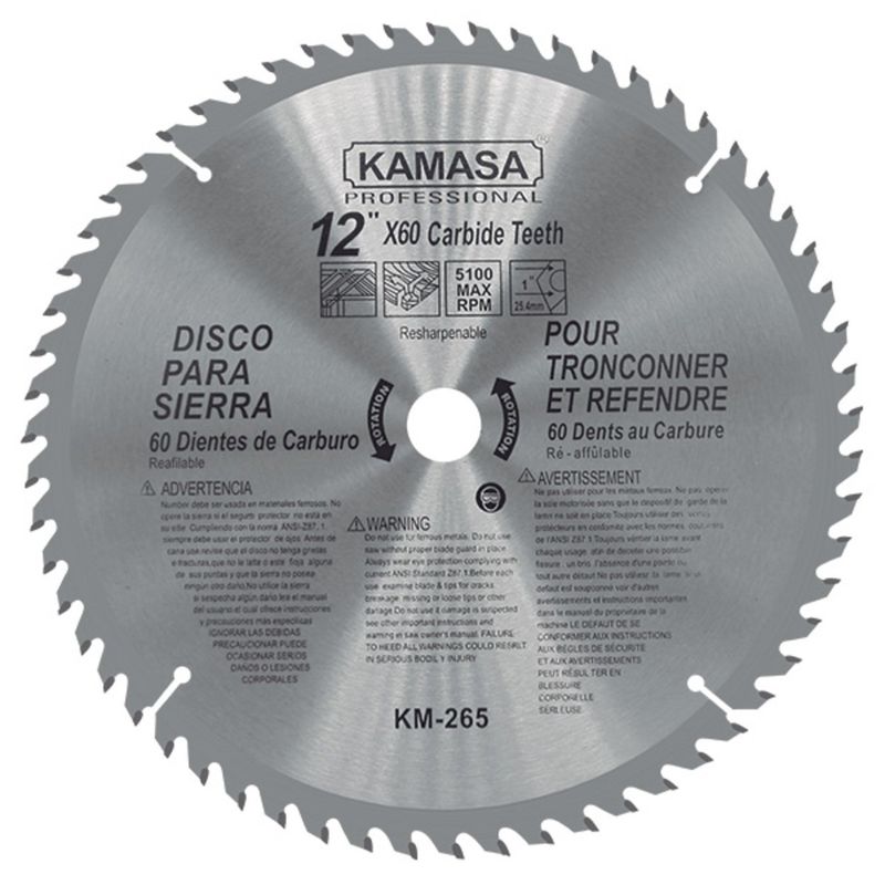 KAMASA - Disco Sierra para Madera 12" (300mm) 60 Dientes Kamasa