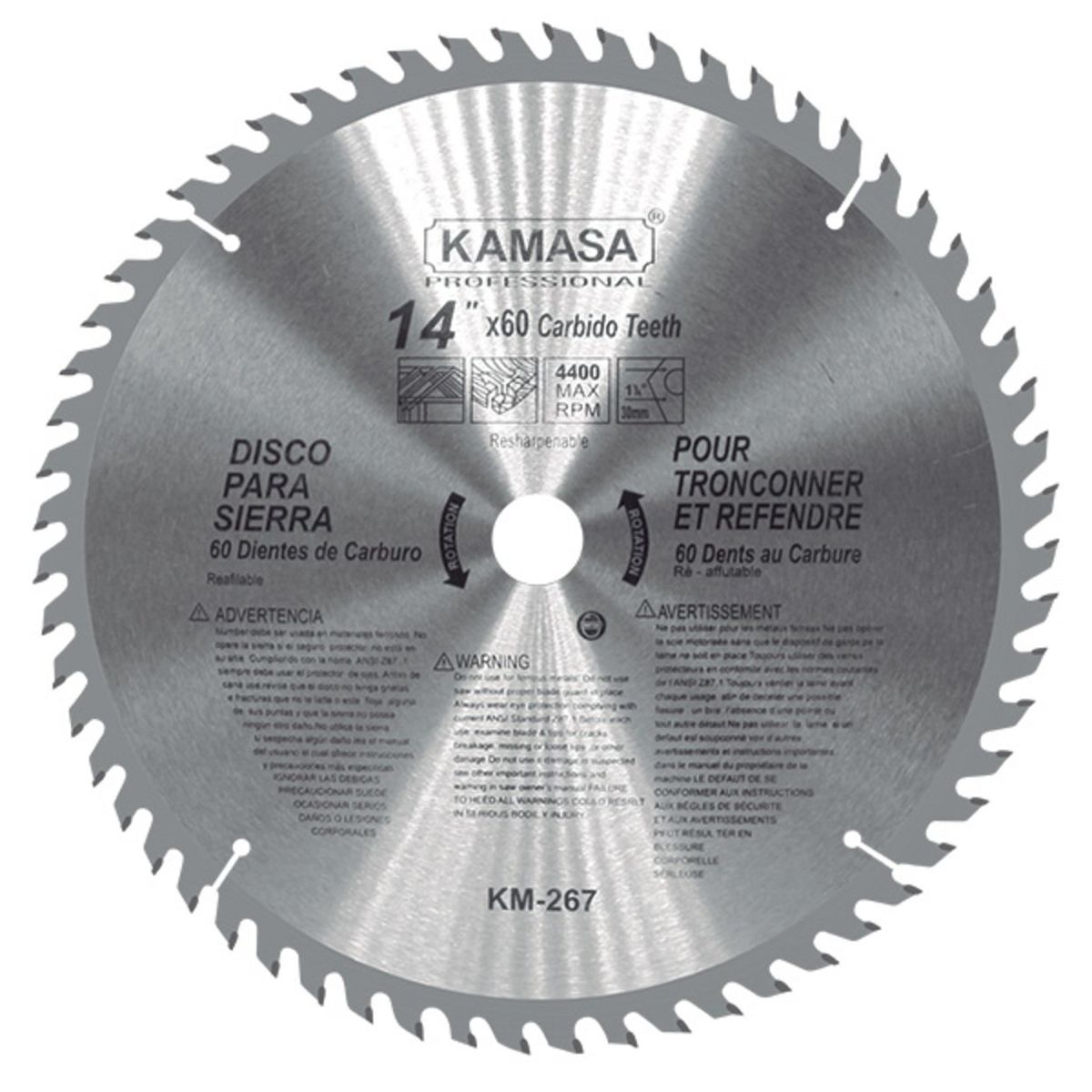 KAMASA - Disco Sierra para Madera 14" (350mm) 60 Dientes Kamasa