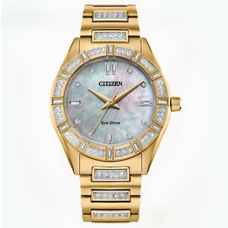CITIZEN - Citizen Reloj Mujer Coleccion Crystal Dorado Acero Inox Japones