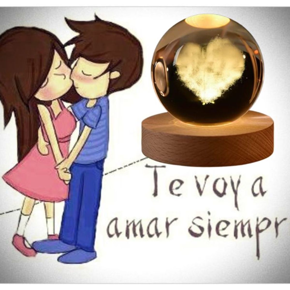 GENERICO - ESFERA CRISTAL GIRATORIO 3D GRANDE LÁMPARA LED ADORNO CON MOVIMIENTO